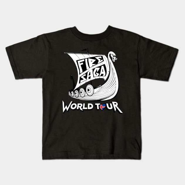 Fire Saga World Tour T-Shirt - Black Kids T-Shirt by BPtheMaker